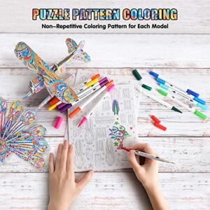3d coloring puzzle set, arts and crafts for girls and boys age 6 7 8 9 10 11 12 year old