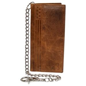 Zoha Genuine Leather Men’s Chain Biker Wallet Long Bifold Checkbook RFID Blocking Wallets for Men